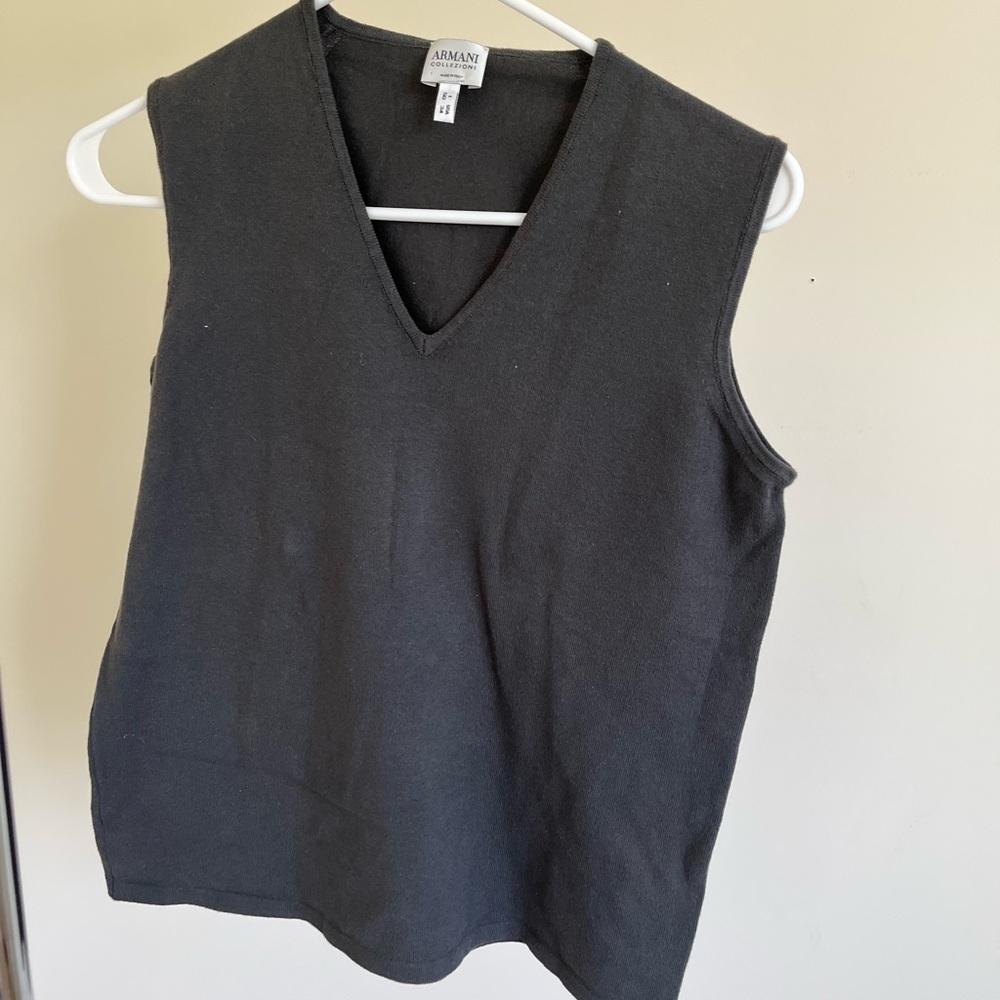 Vintage Armani sleeveless sweater shirt.